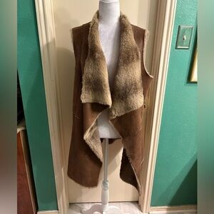 Neiman Marcus Faux Fur and Faux Suede Vest